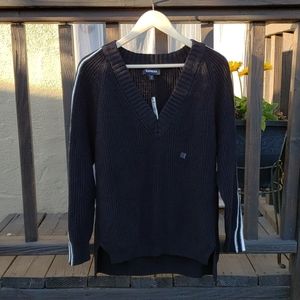 Express Oversized Sweater black and white stripes